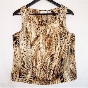 🦩2/$25 chico’s / Feather Print Tank Top